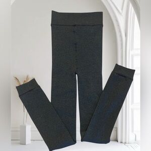 PRIMARK Faux Fur Lined Leggings Fluffy Fleece Stretch Warm Winter Dark Gray S/M